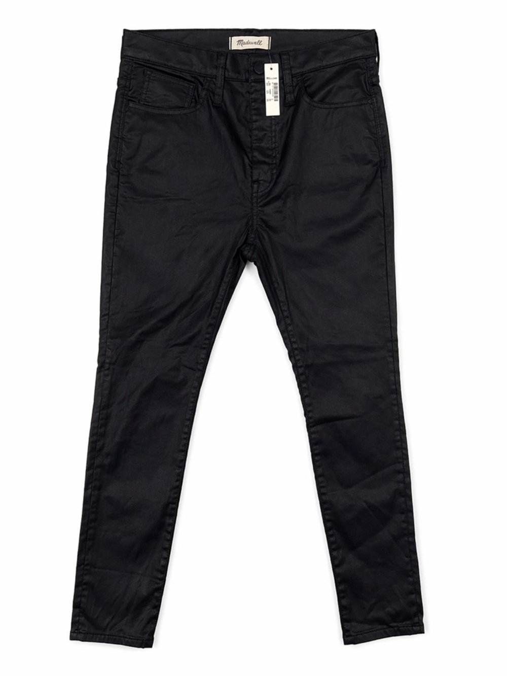 Madewell Womens Black Coated High Rise Skinny Jeans 30P Petite Stretch NWT